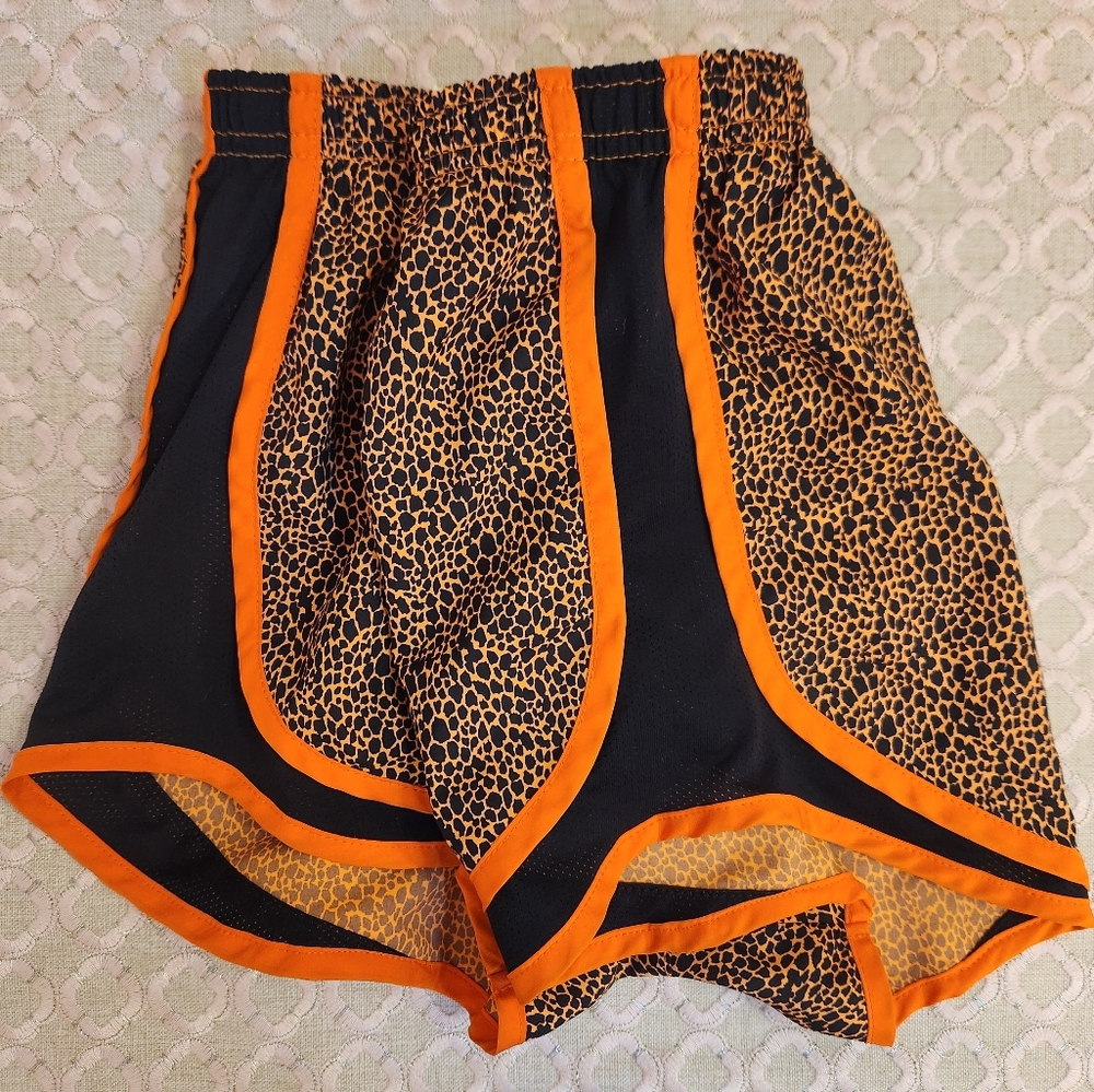 Nike Women's Tempo Dri-FIT Mid Rise Running Shorts Orange Animal Print, Size XS - Picture 3 of 12